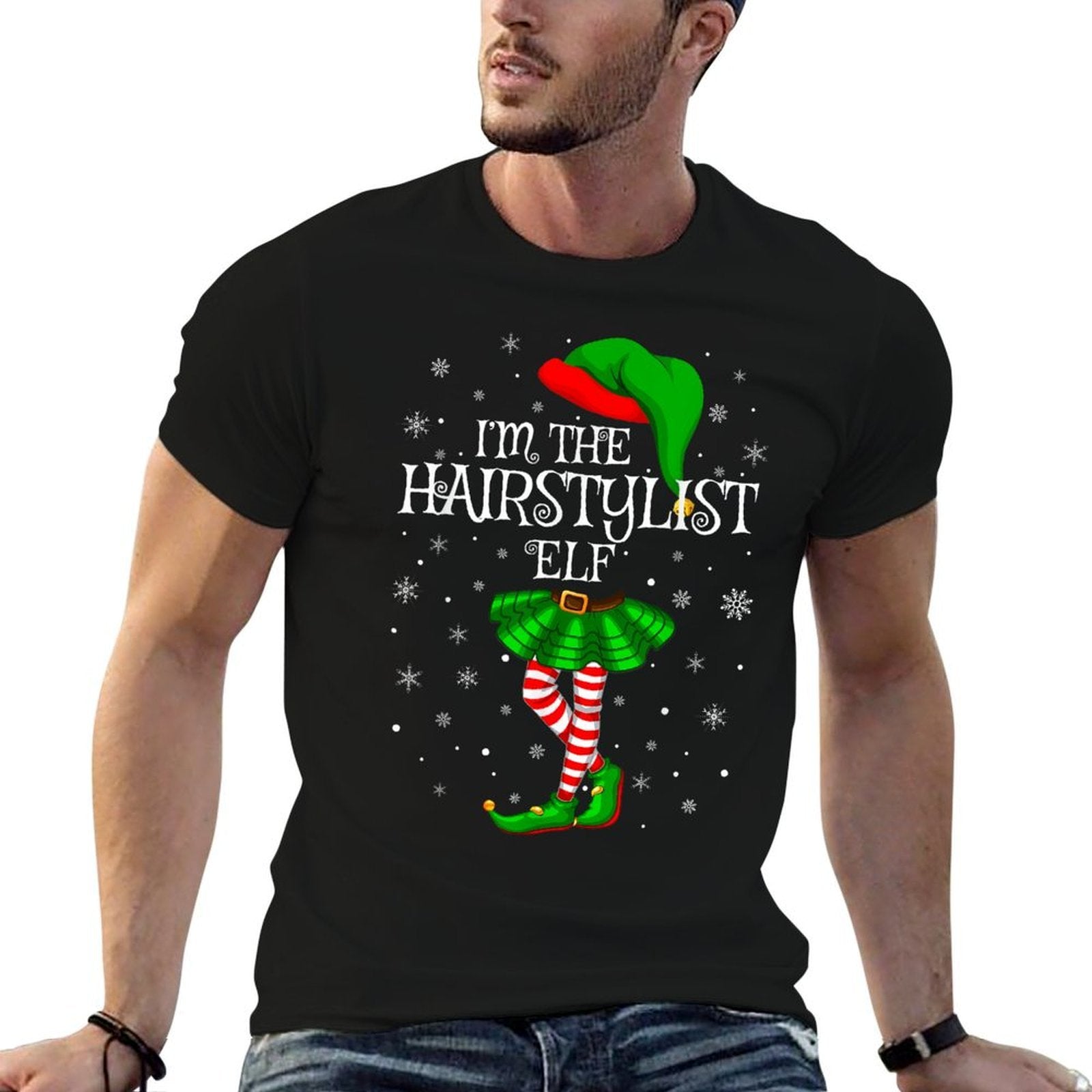 Family Matching Women Girls The Hairstylist Elf Christmas  Tagless Design T-Shirt