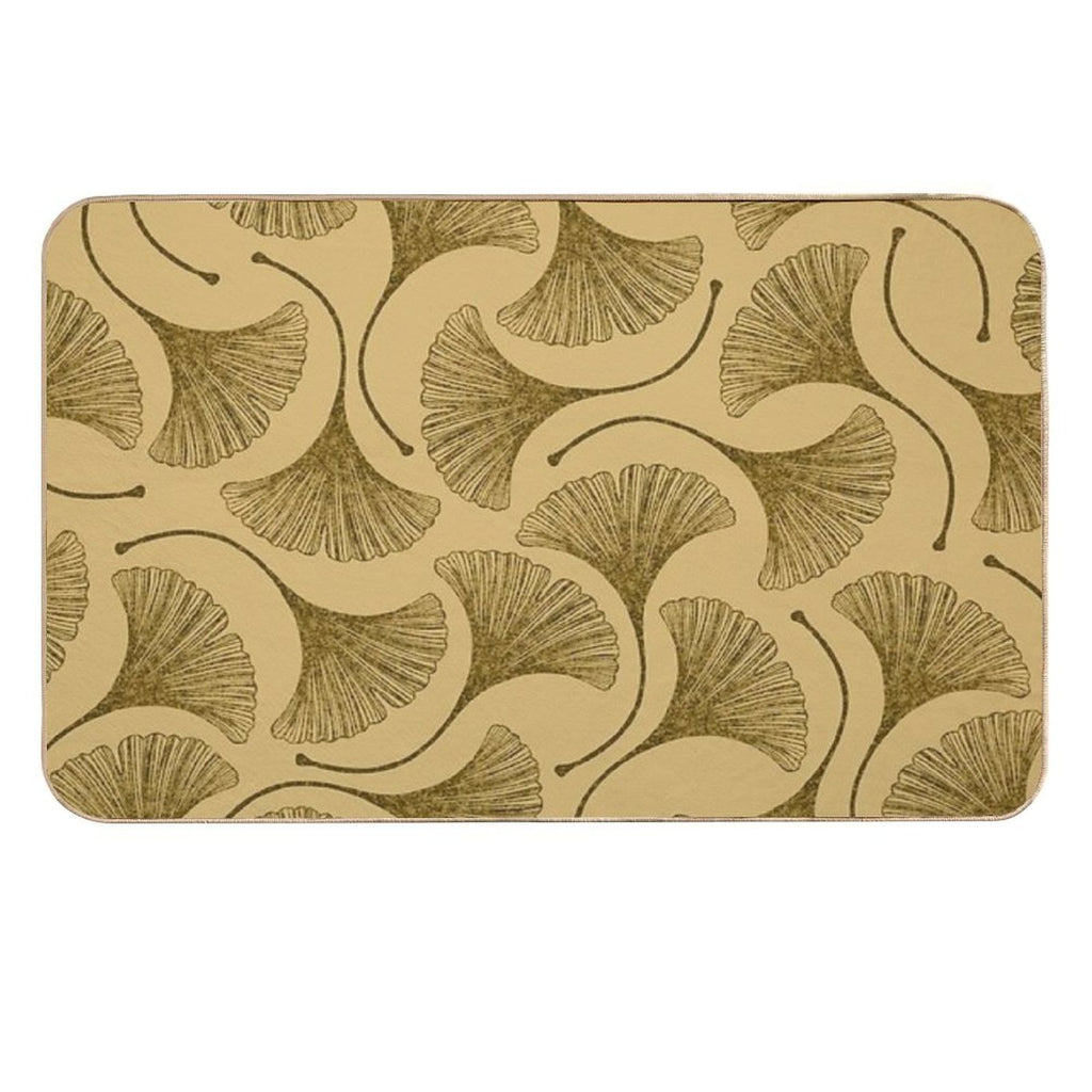 Golden Ginko Leaves  Slip-Resistant Bath Mat