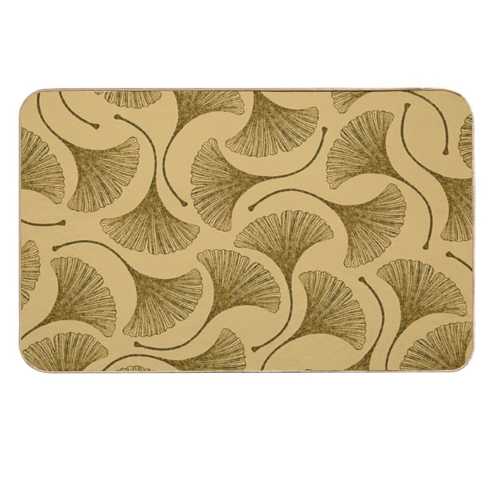 Golden Ginko Leaves  Slip-Resistant Bath Mat