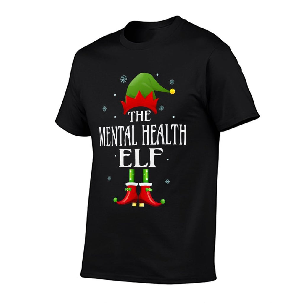 Mental Health Elf Xmas Funny Family Matching Christmas  Stretchy T-Shirt