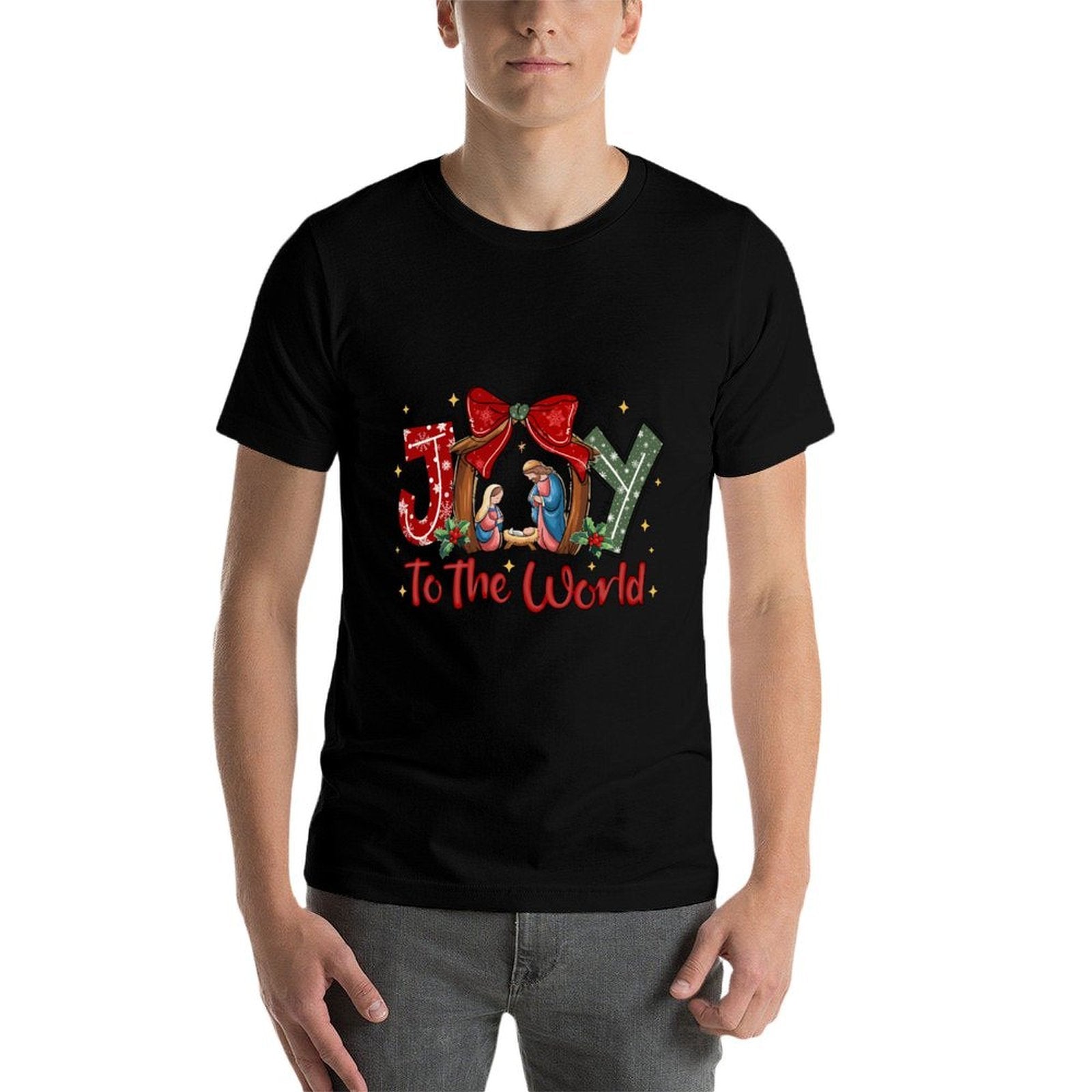 Joy To The World Christian Christmas Nativity Baby Jesus  Relaxed-fit T-Shirt