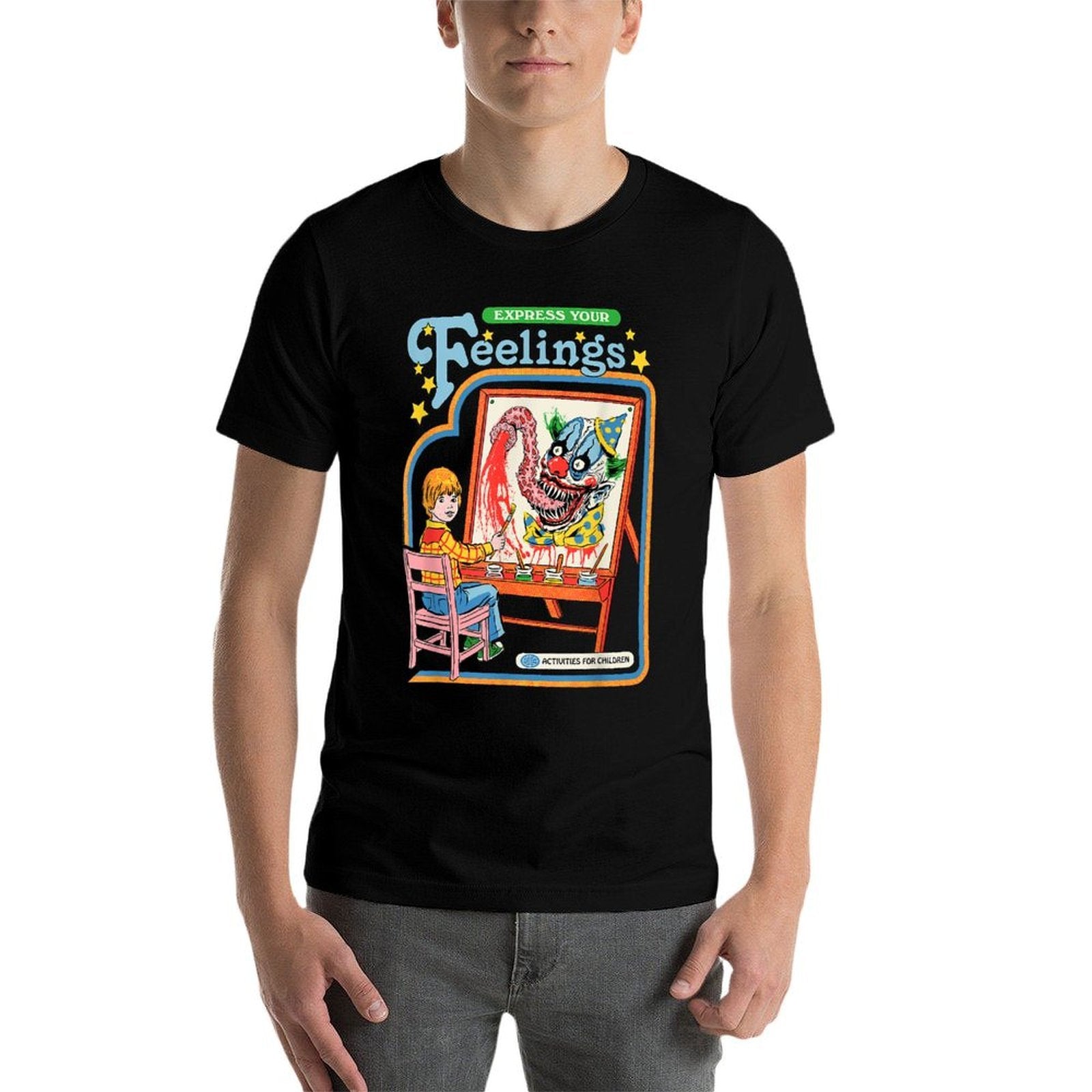 Steven Rhodes Express Your Feelings Clown Retro Dark Humor  Odor-resistant T-Shirt