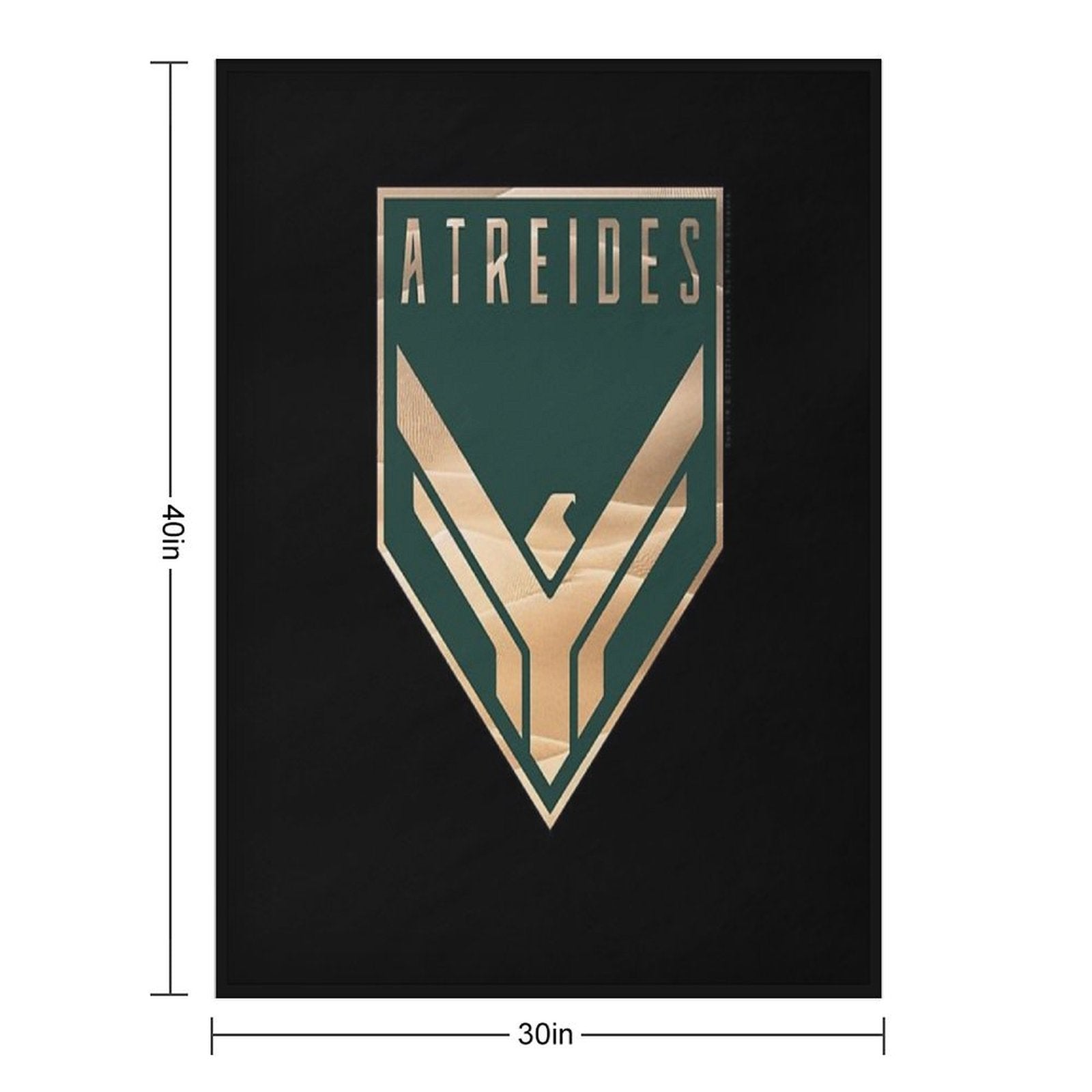 Dune - House Atreides Badge Inverted (Dark Image) - Plush Throw Blanket