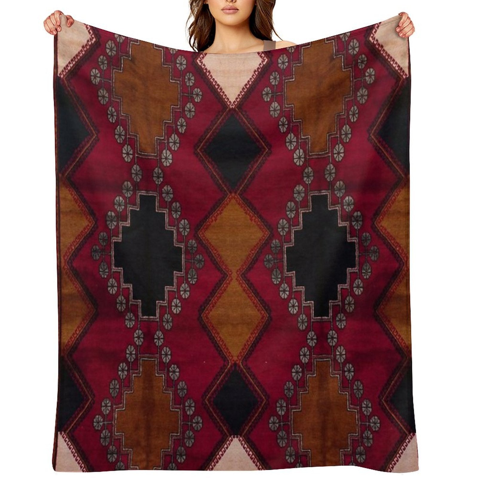 Bohemian Artwork Design Sustainable Throw Blanket