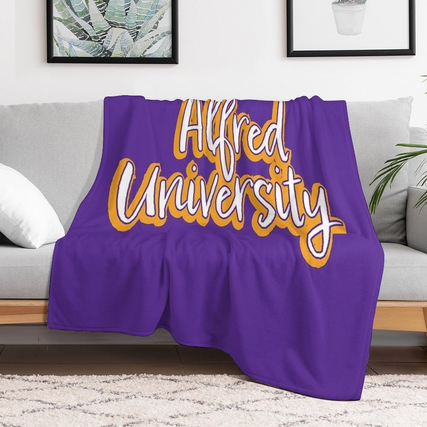 Alfred University Saxons Sustainable Throw Blanket