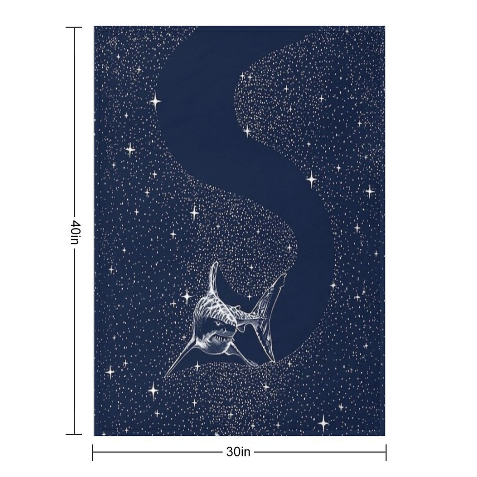 Starry Shark Quick-dry Throw Blanket