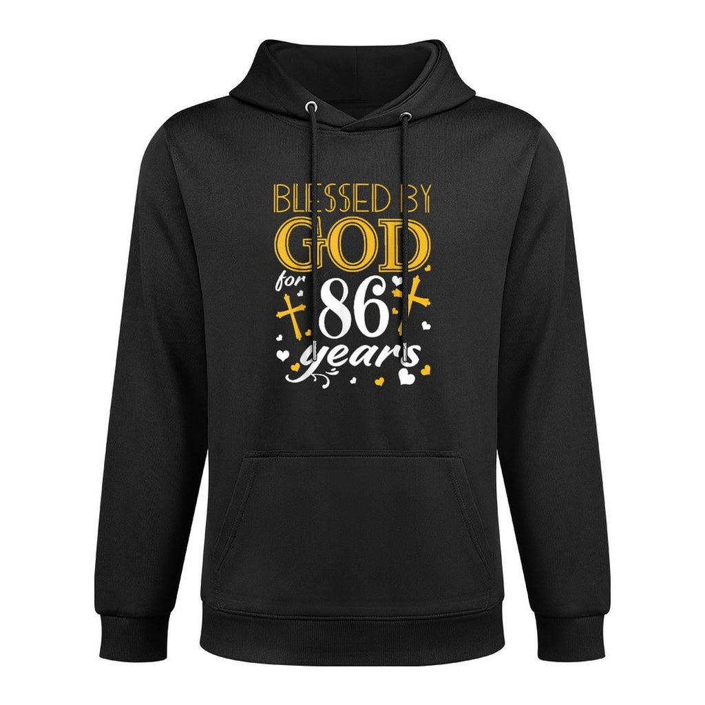 Vintage Blessed By God For 86 Years Happy 86th Birthday Versatile Streetwear Hoodie