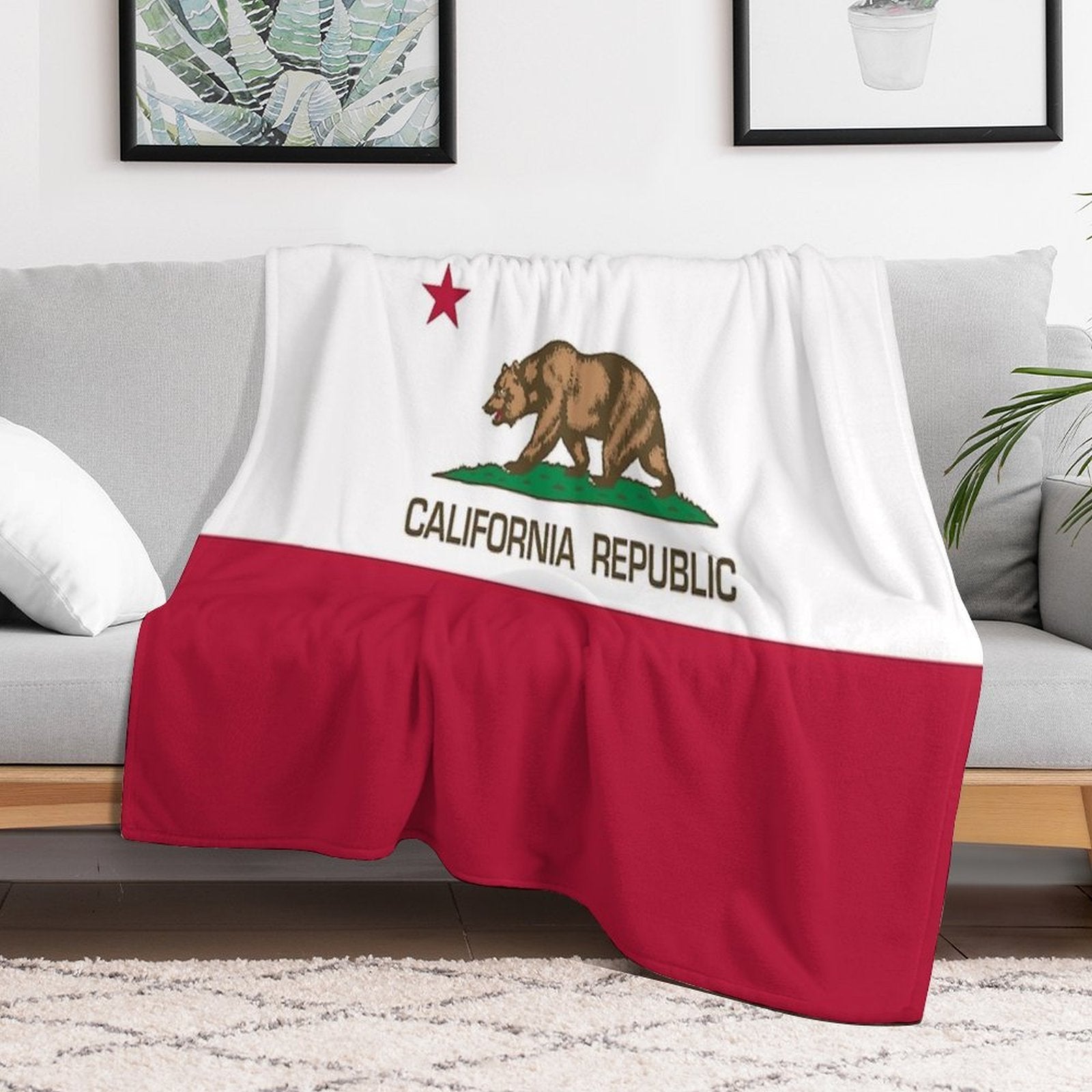 California Republic State Flag of California Premium Throw Blanket