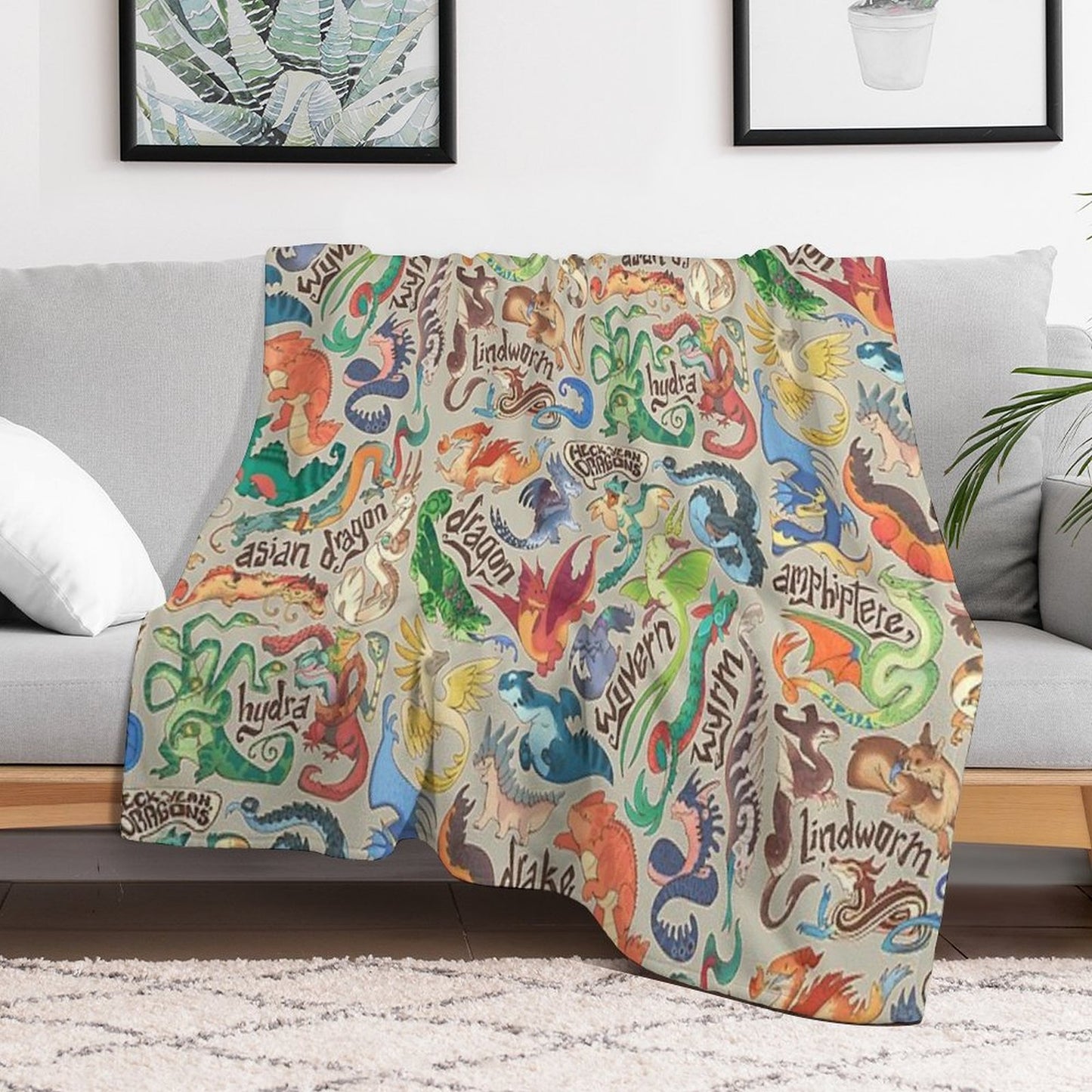 Mini Dragon Compendium Travel-friendly Throw Blanket