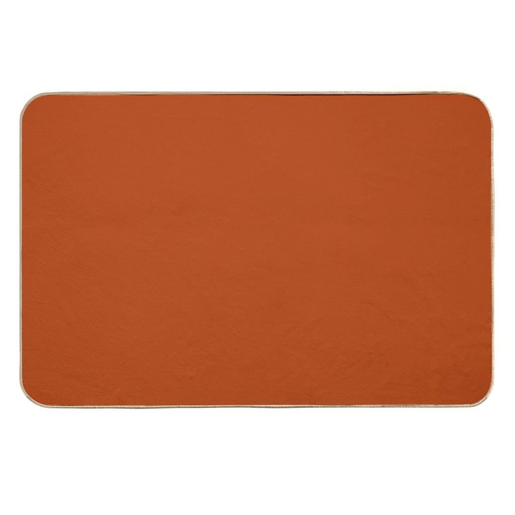 Solid Rust Solid Color  Odorless Bath Mat