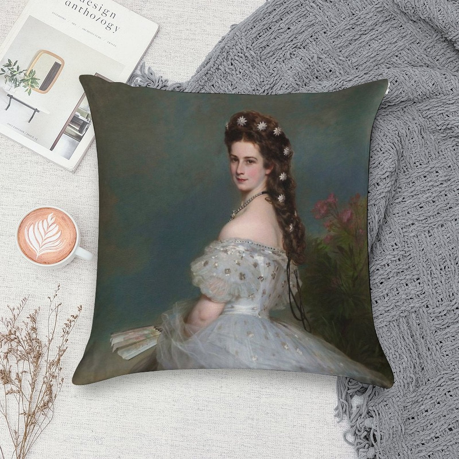 Empress Sisi Elisabeth of Austria (1865) - Franz Xaver Winterhalter Soft Anti-Pilling Throw Pillow