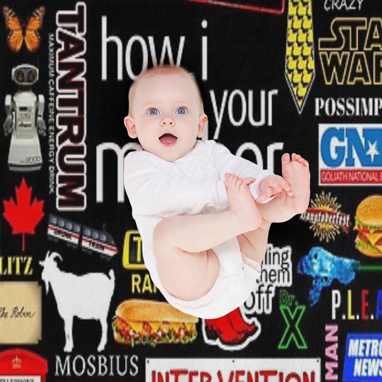 How I Met Your Mother Collage Poster Iconographic - Infographic Travel-friendly Throw Blanket