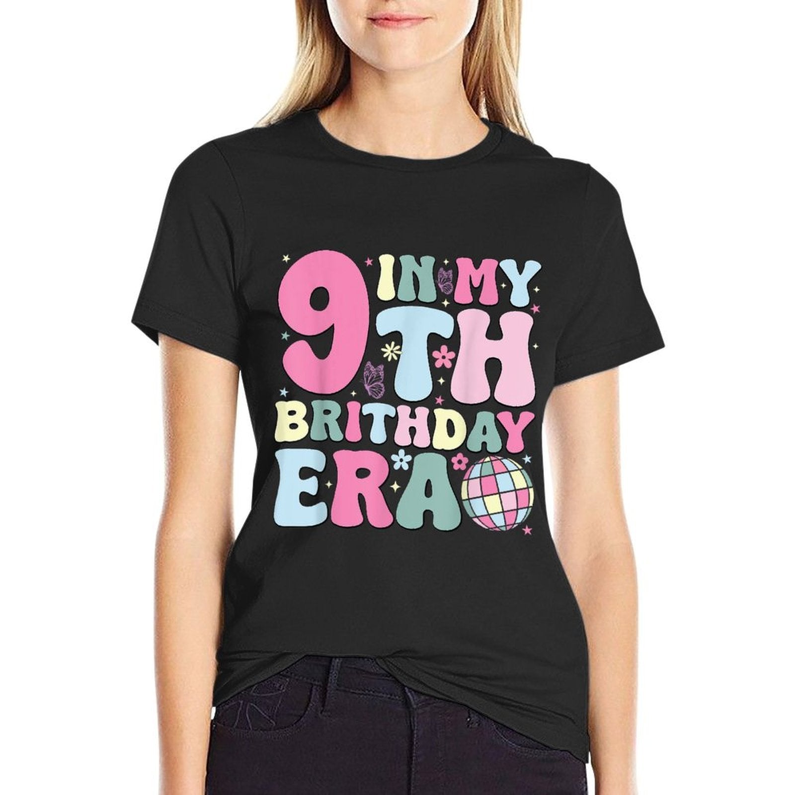 In My 9th Birthday Era Nine Bday 9 Year Old Birthday Girl  Eco-friendly Material T-Shirt