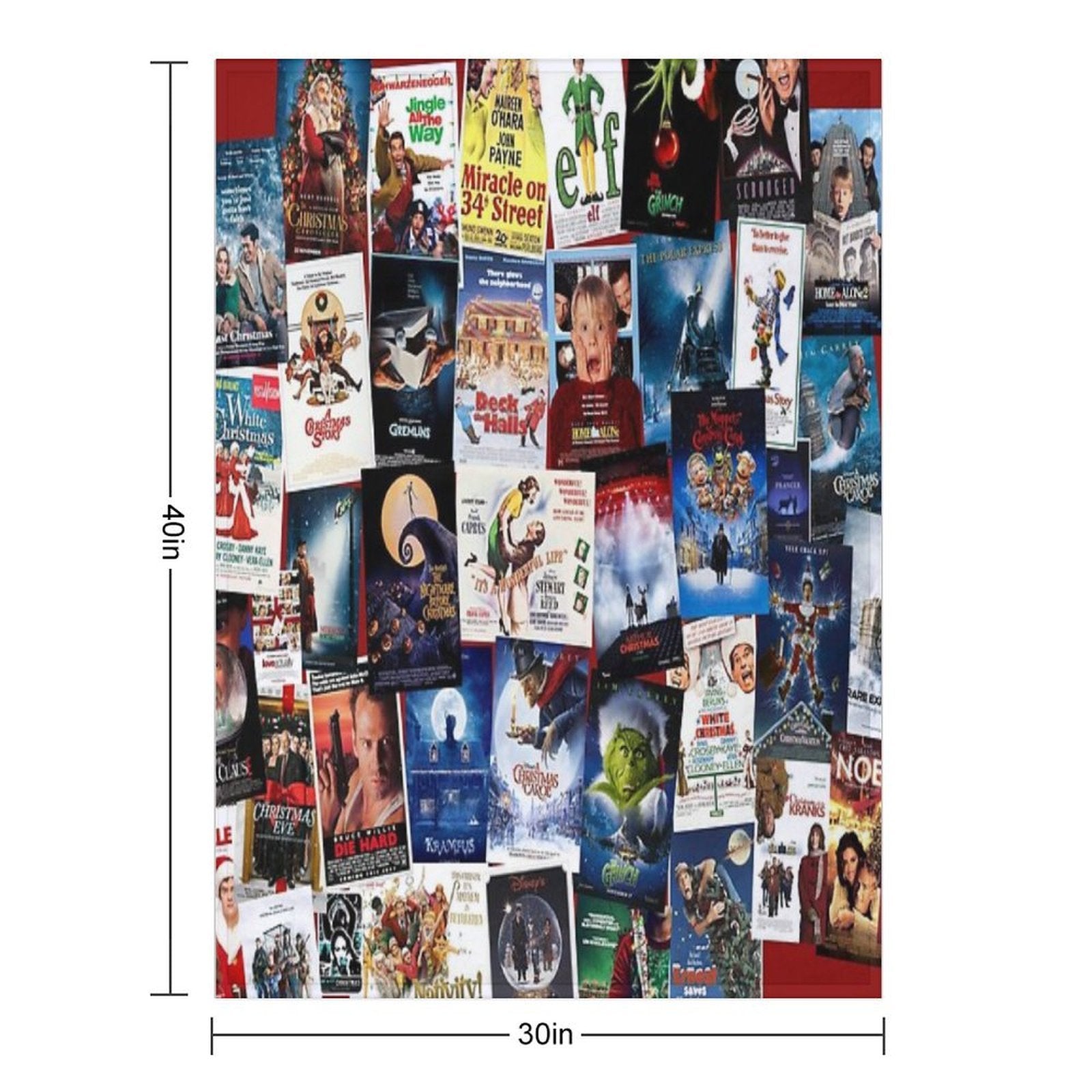Christmas Film Collage Shrink-resistant Throw Blanket