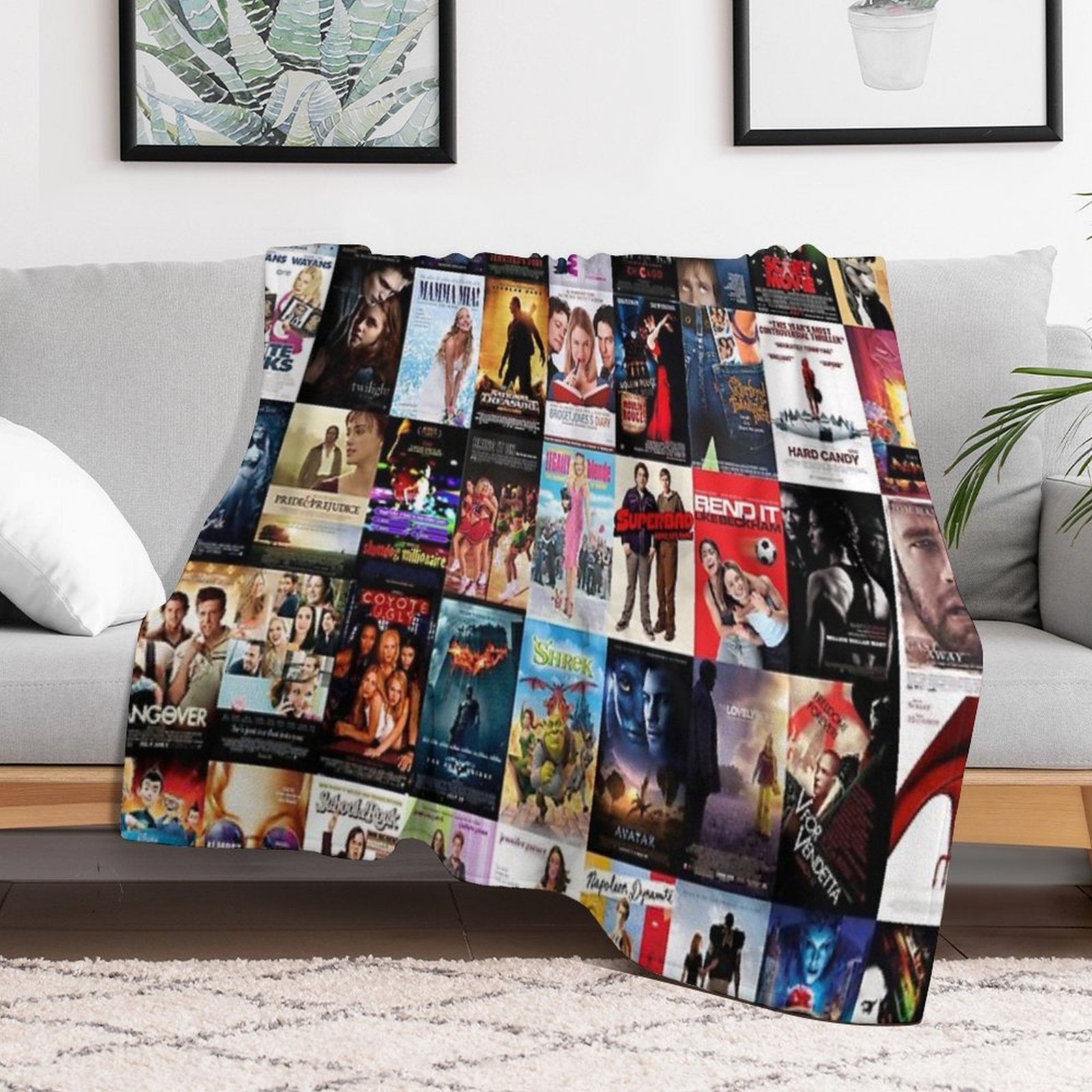 00s Movies Collage Durable Throw Blanket
