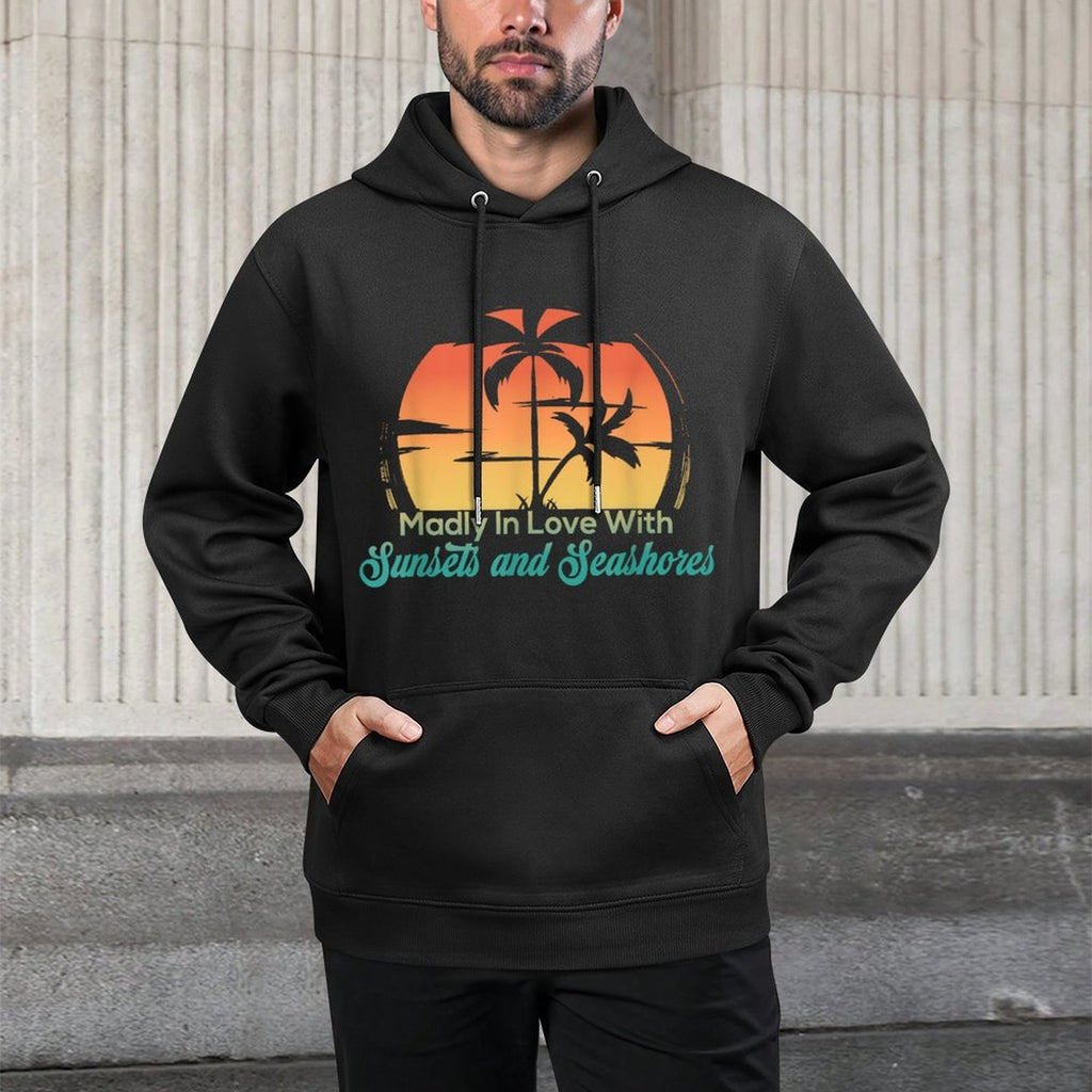 Retro Madly In Love With Sunsets And Seashores Customizable Surface Hoodie