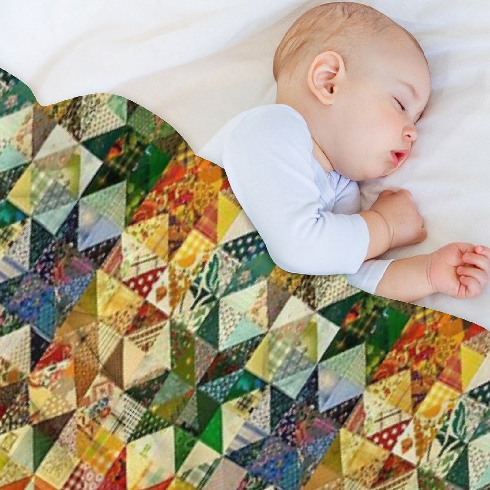 Patchwork with Strainght Colors Design Velvety-soft Throw Blanket