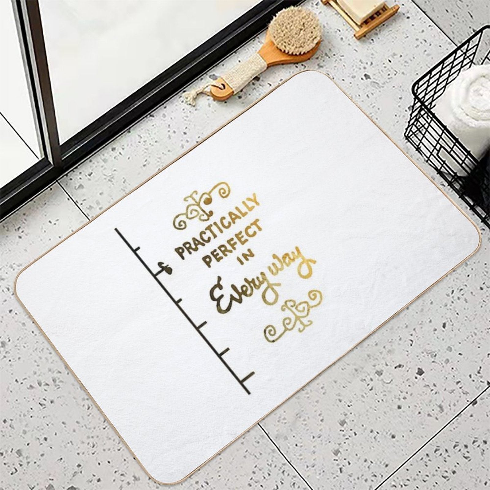 Practically Perfect in Every Way Inspired Silhouette  Dirt-Trapping Bath Mat