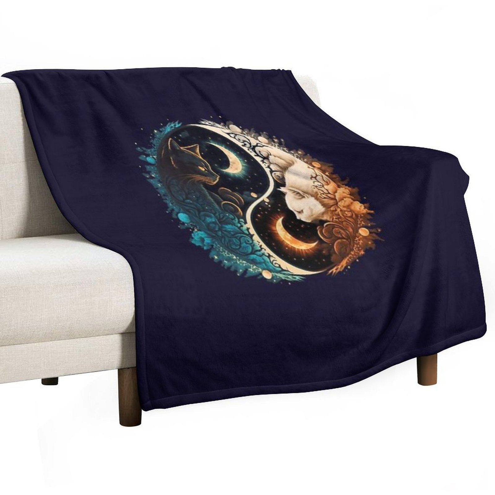 Cat Yin Yang Comfort Throw Blanket