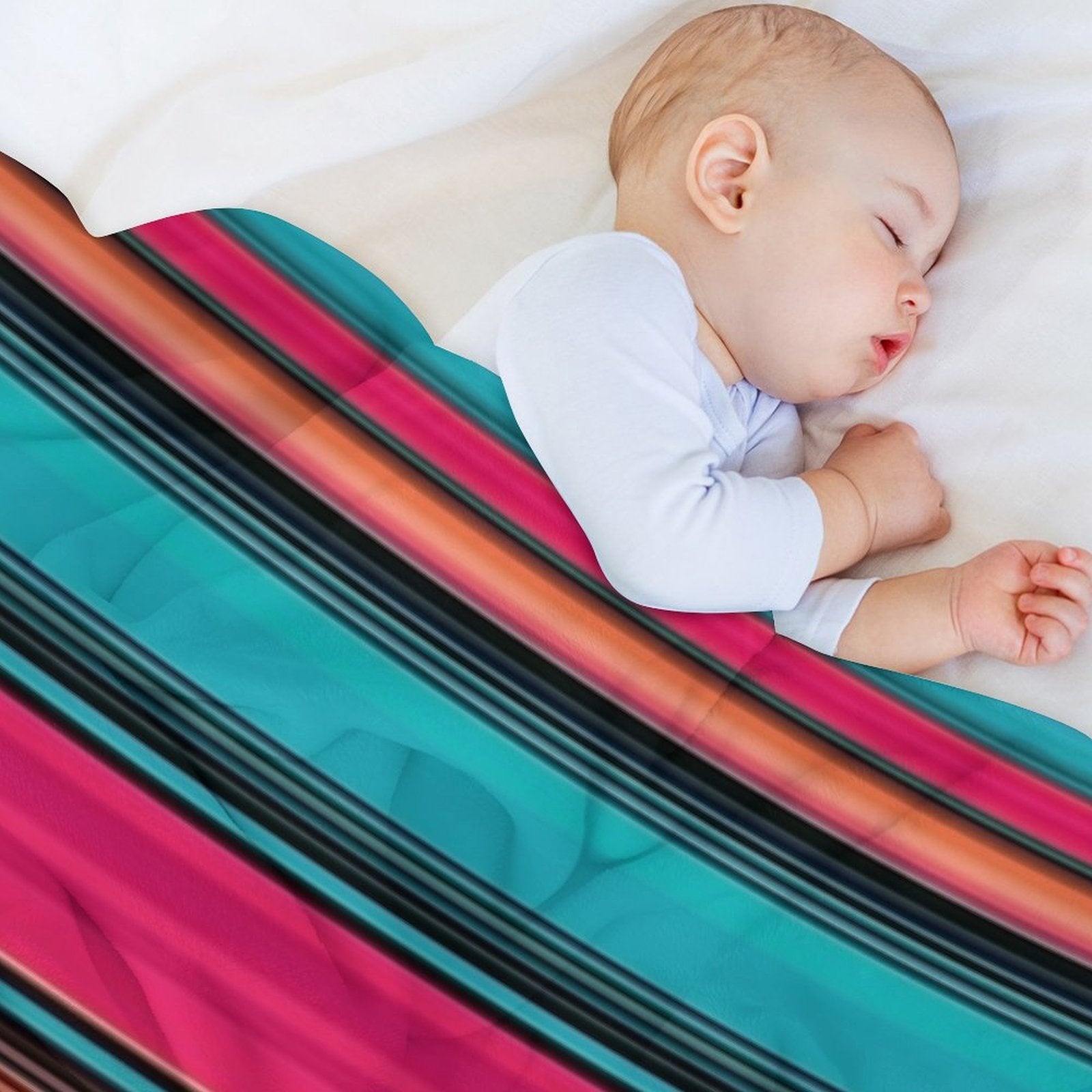 Sarape Rosa Pink Cute Mexican Blanket Serape Pattern Travel-friendly Throw Blanket