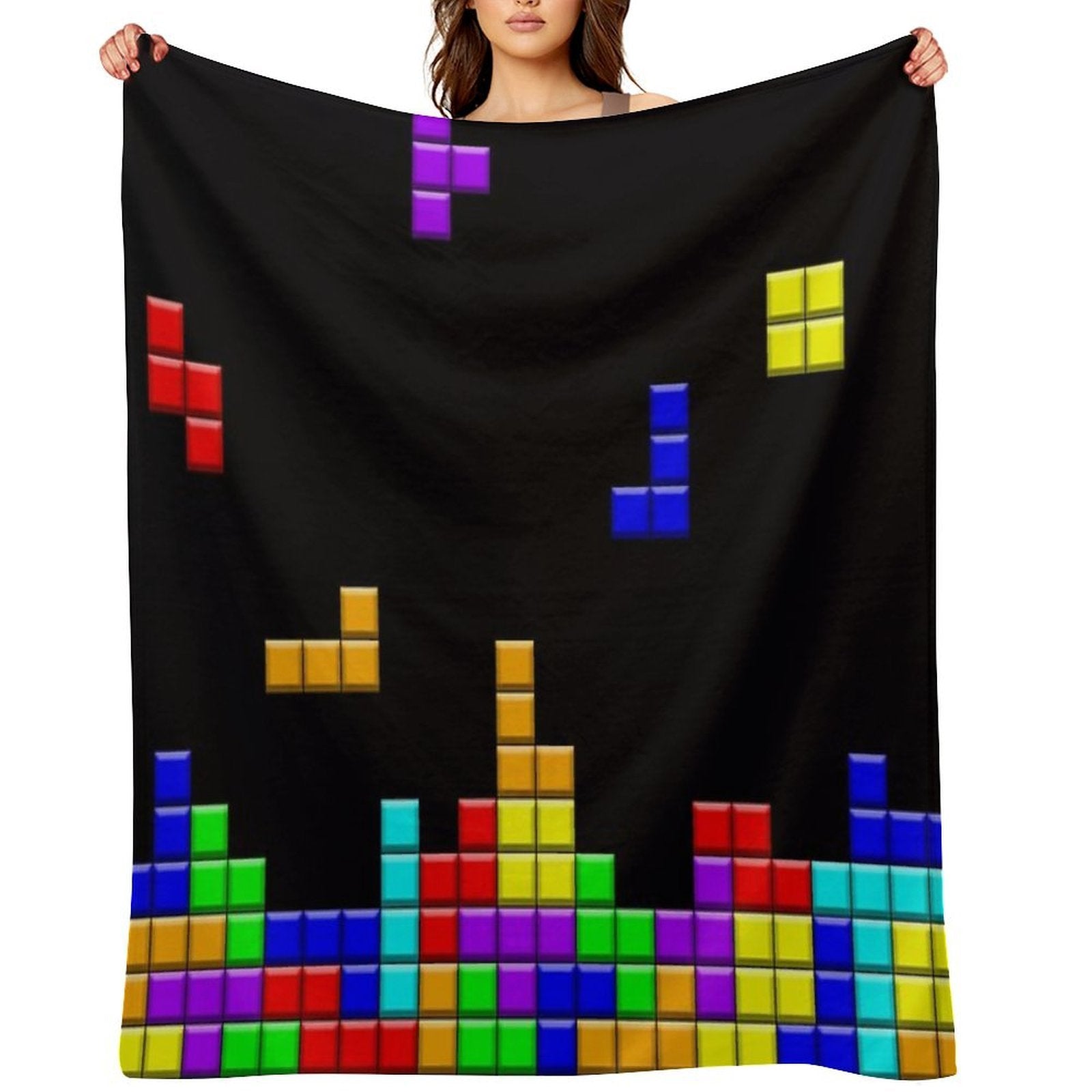 Retro Game Pattern Machine-washable Throw Blanket