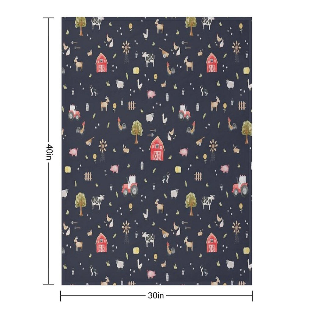 The Farmyard Easy Care Throw Blanket