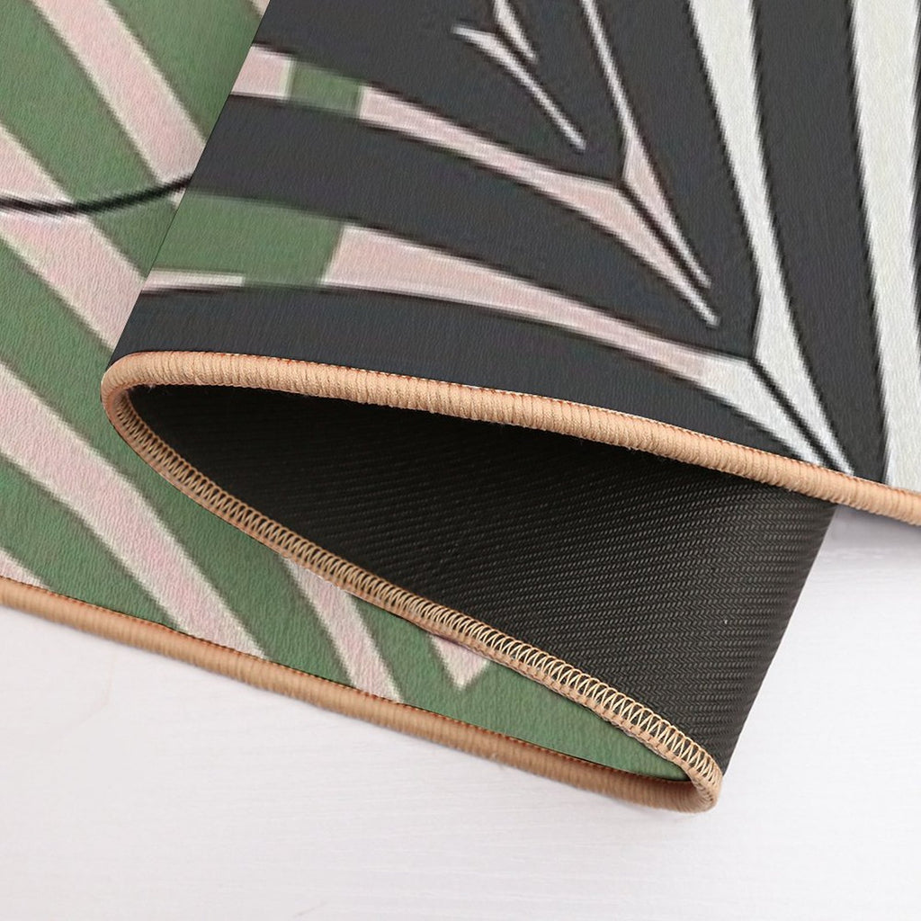 Minimal Jungle Leaves Finesse #2 #tropical #decor #art  Easy Maintenance Bath Mat