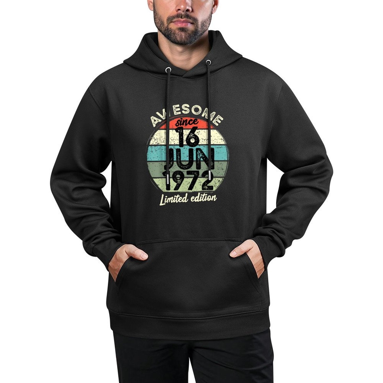 50 Year Old Birthday 16 June 1972 50th Birthday Kangaroo Pocket Hoodie