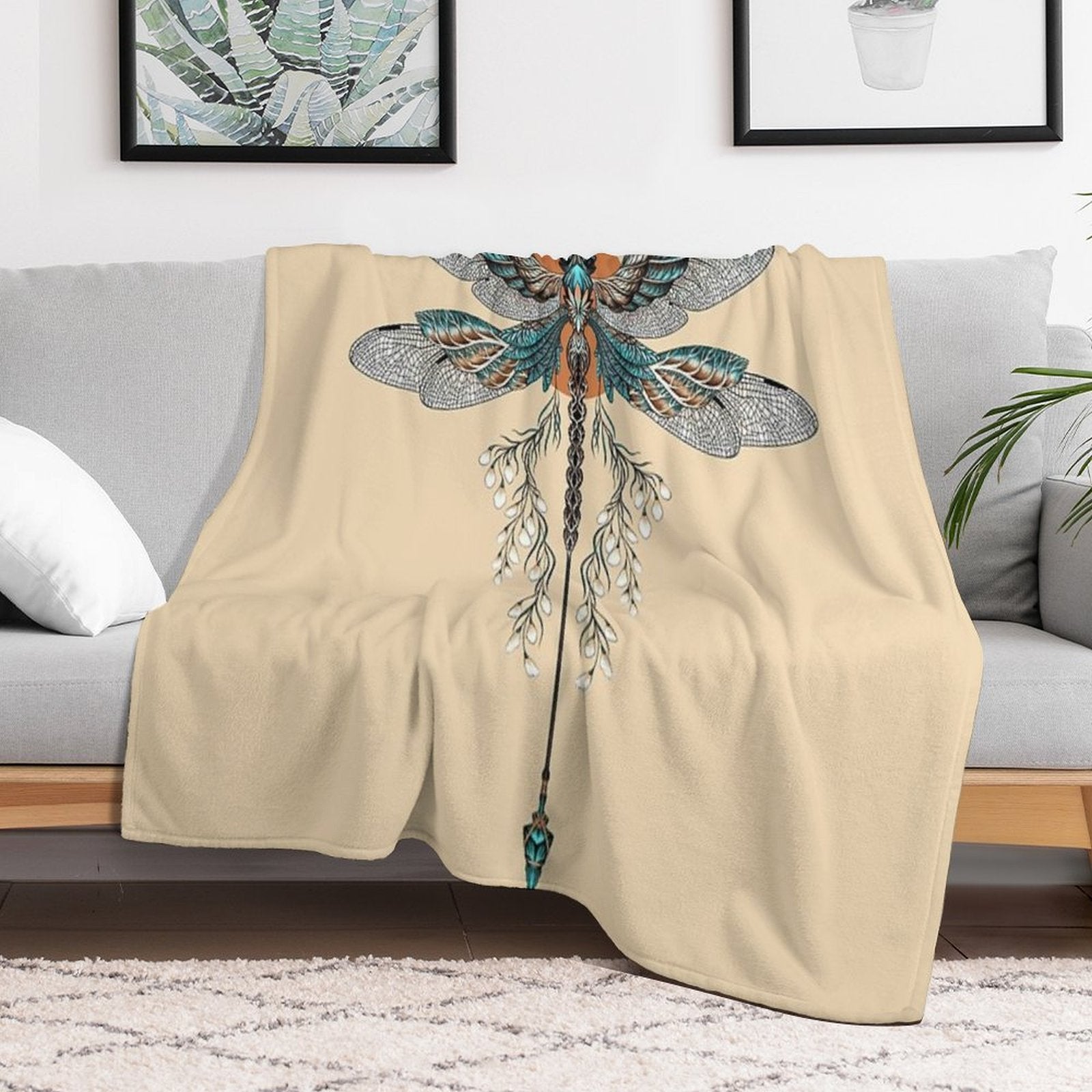 Dragon Fly Tattoo Travel-friendly Throw Blanket