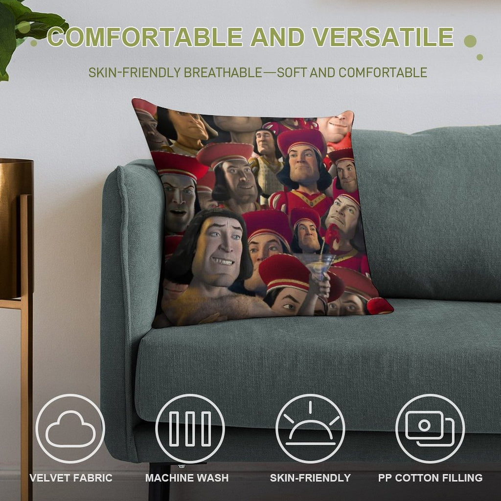 Lord Farquaad Soft Skin-Friendly Throw Pillow