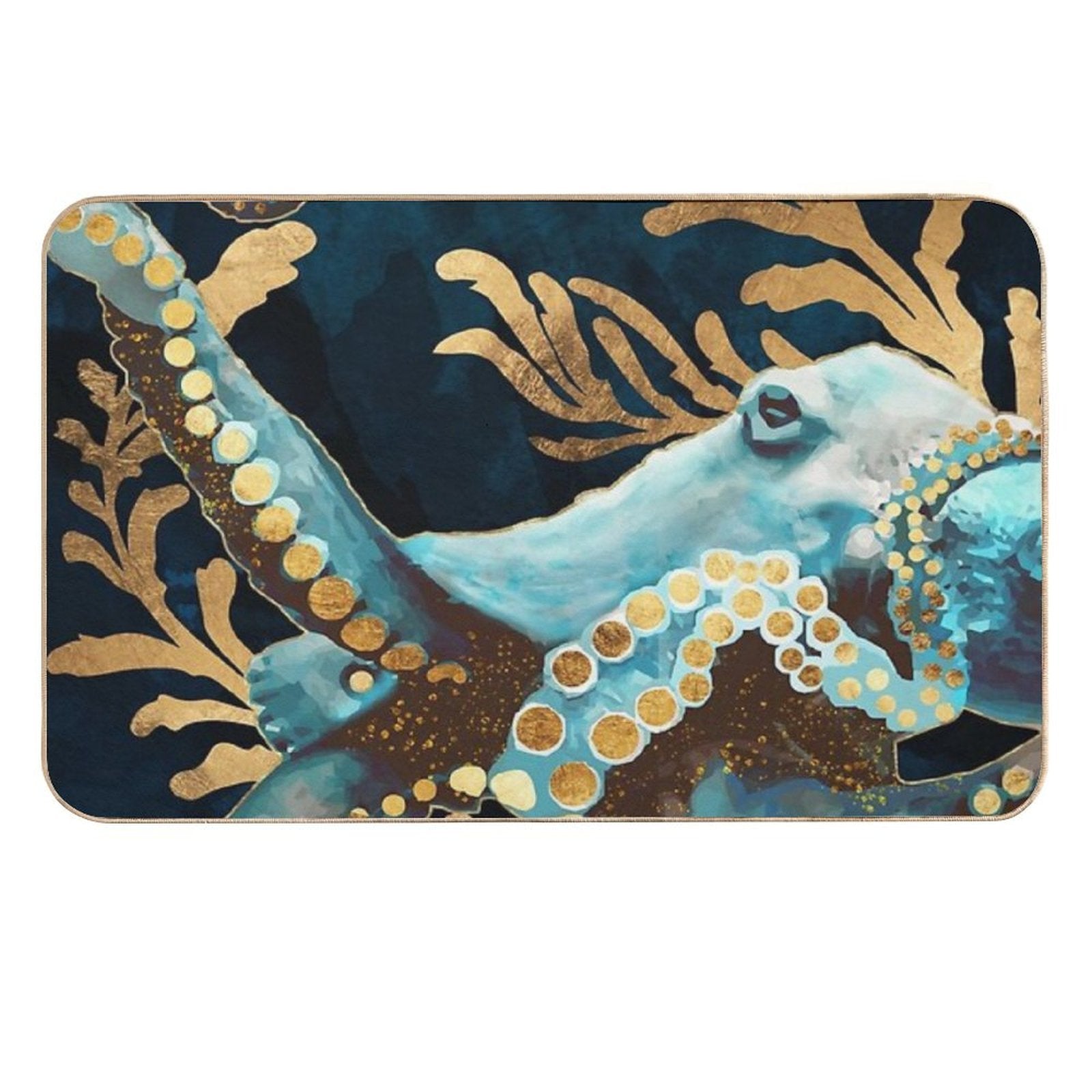 Indigo Octopus  Stain-Proof Bath Mat