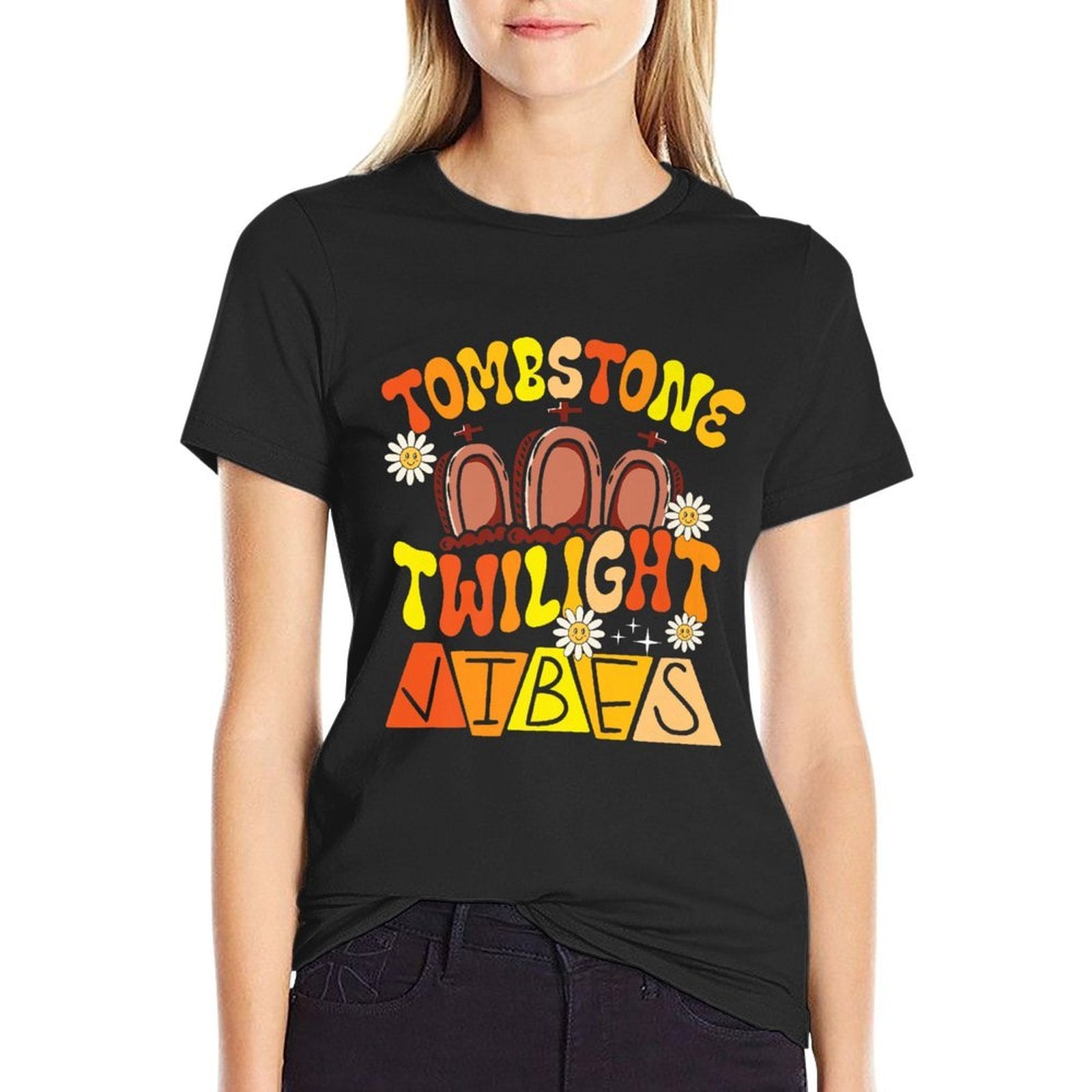 Tombstone Twilight Vibes Hippie Halloween Costume Premium  Summer-ready Fabric T-Shirt