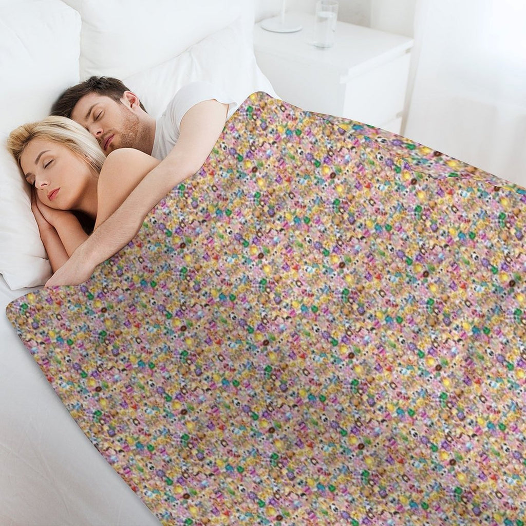 Copy of Lots of Colors And Funny Things Easy Care Throw Blanket