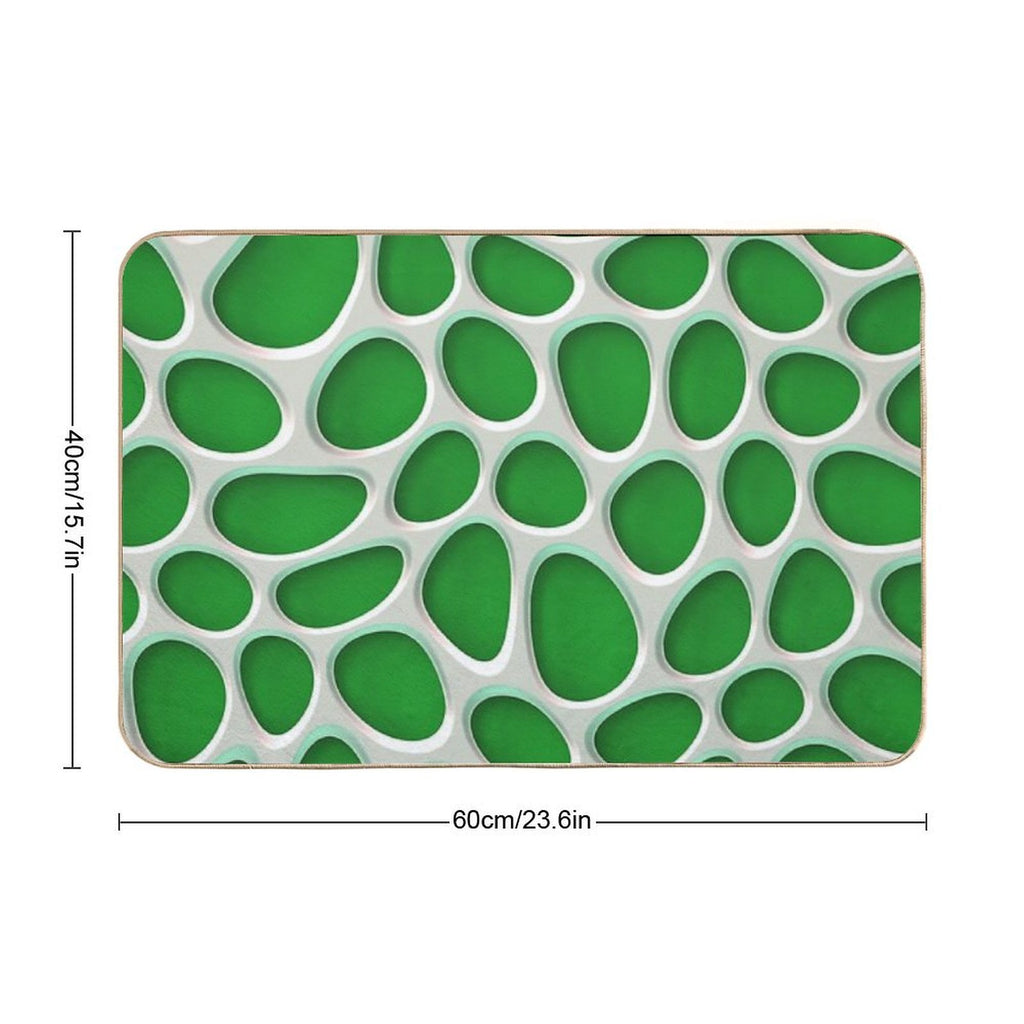 Cluster of Holes on Green  Eco-Friendly Bath Mat