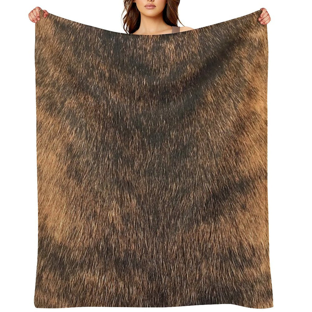 Brindle Animal Print, Brown Brindle Dog Easy Care Throw Blanket