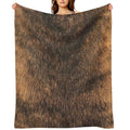 Brindle Animal Print, Brown Brindle Dog Easy Care Throw Blanket