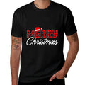 Merry Christmas Buffalo Plaid Red Santa Hat  Vintage-inspired T-Shirt