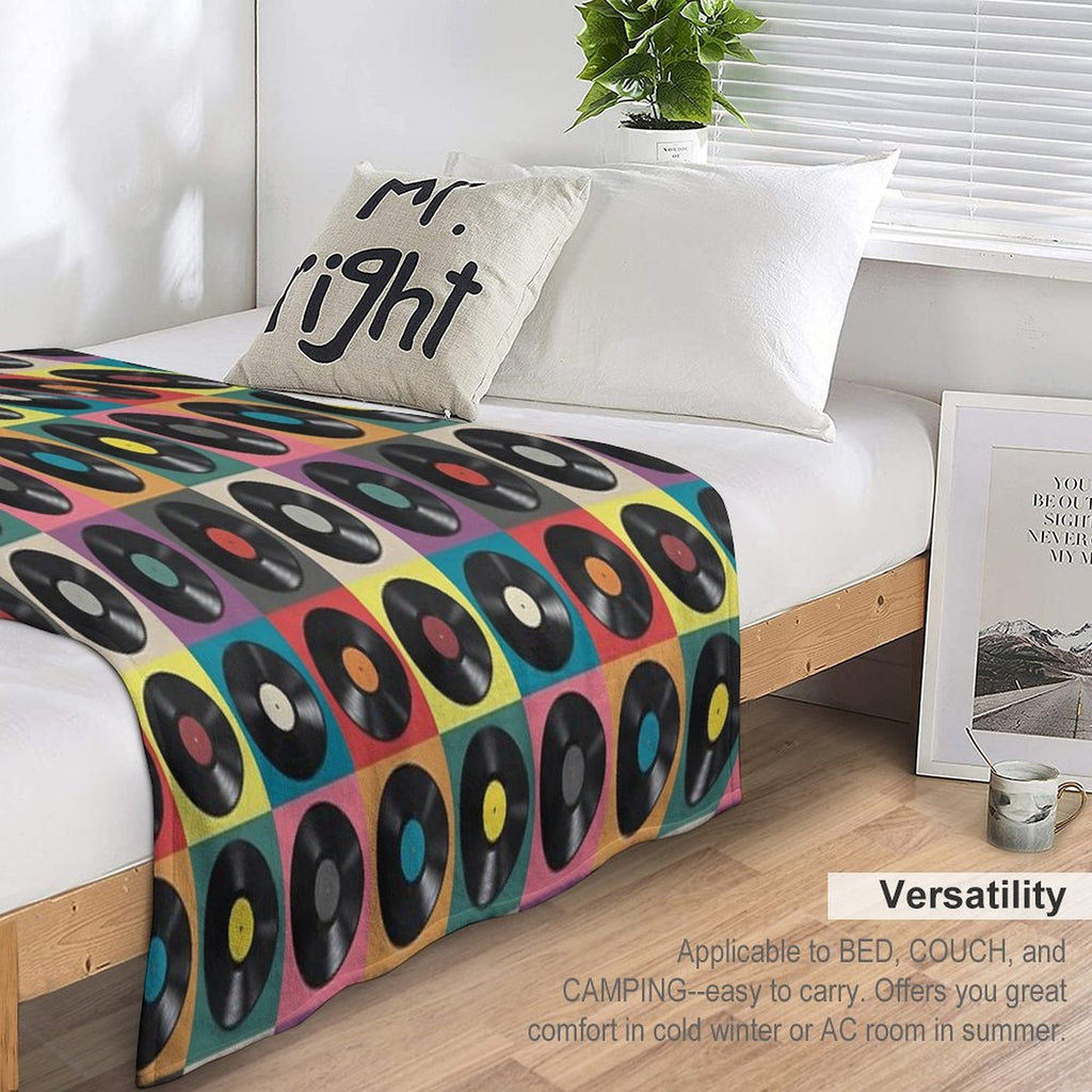 Discjockey Pattern  DJ Music Vinyl Turntables Travel-friendly Throw Blanket