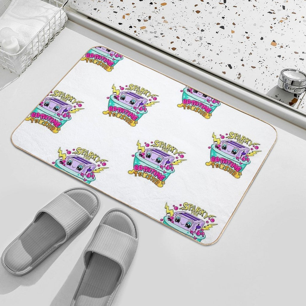 Sparky The Bathtime Toaster  Fade-Resistant Bath Mat