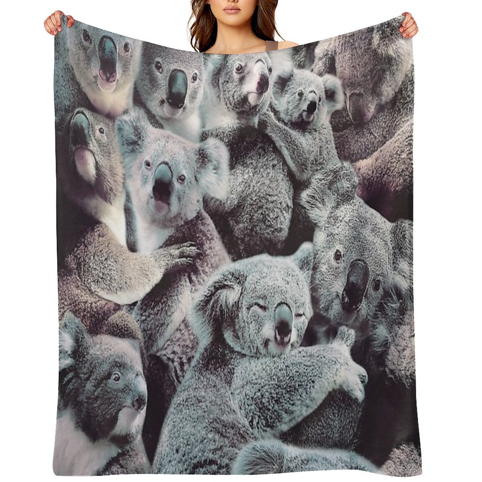 Koalas Easy Care Throw Blanket