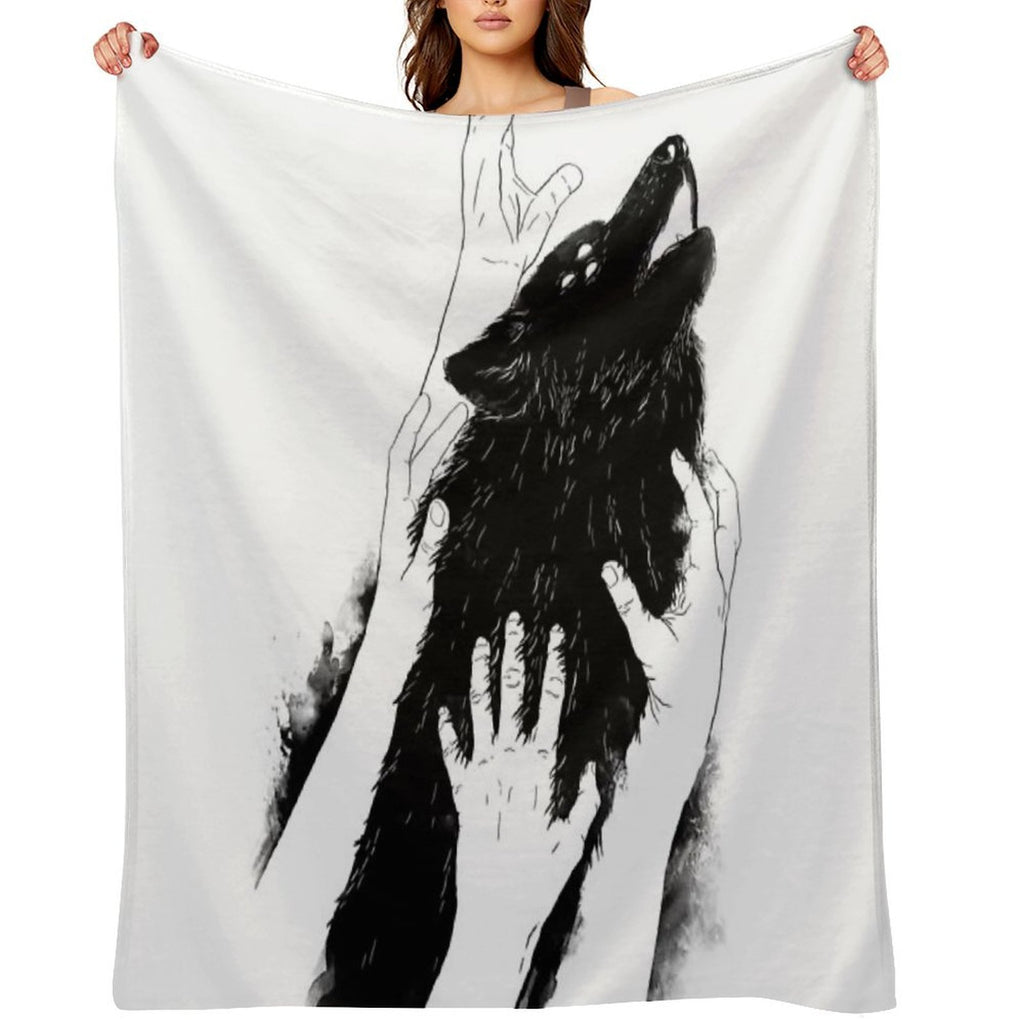 Wolves of Paris Machine-washable Throw Blanket