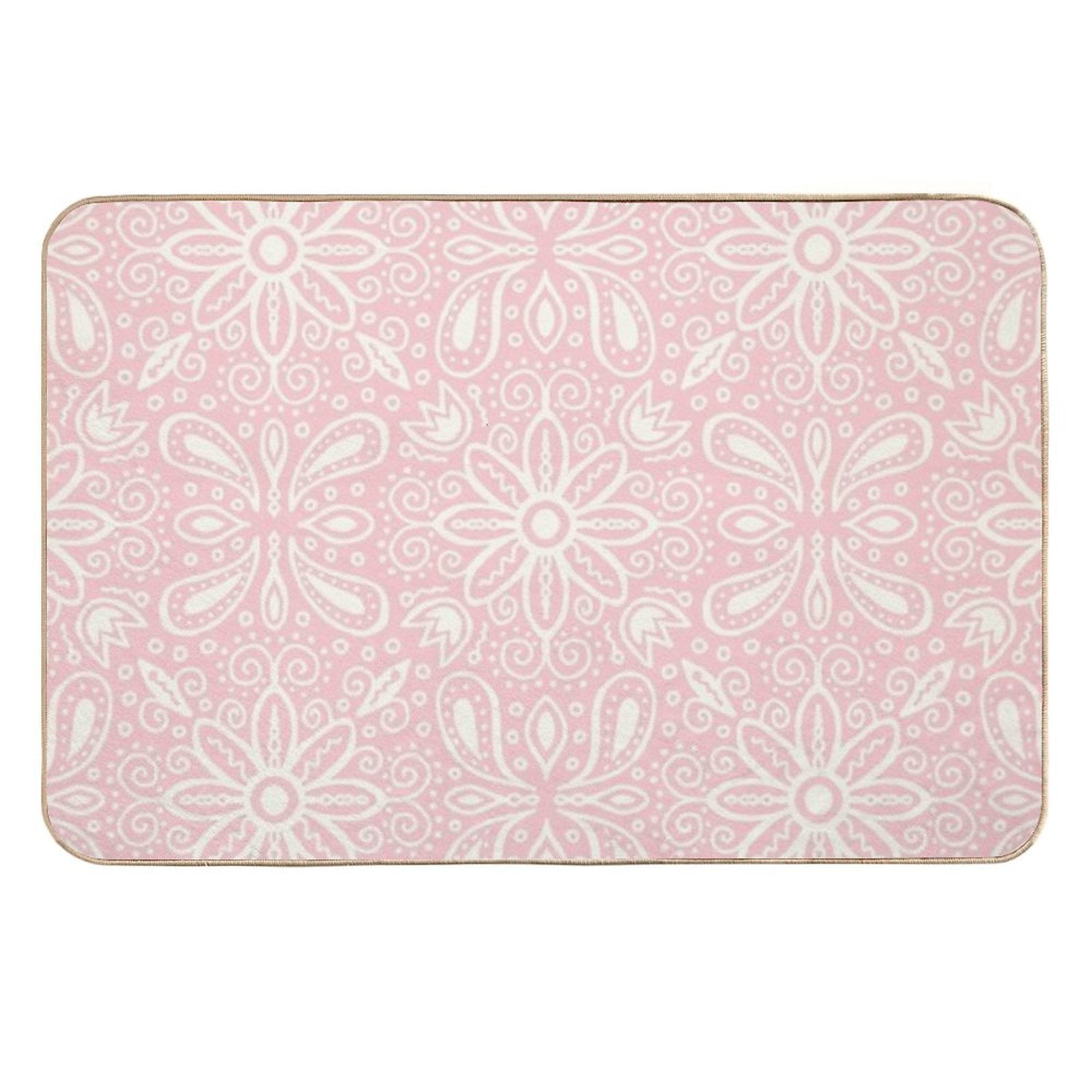 Pink Paisley Pattern Durable Bath Mat