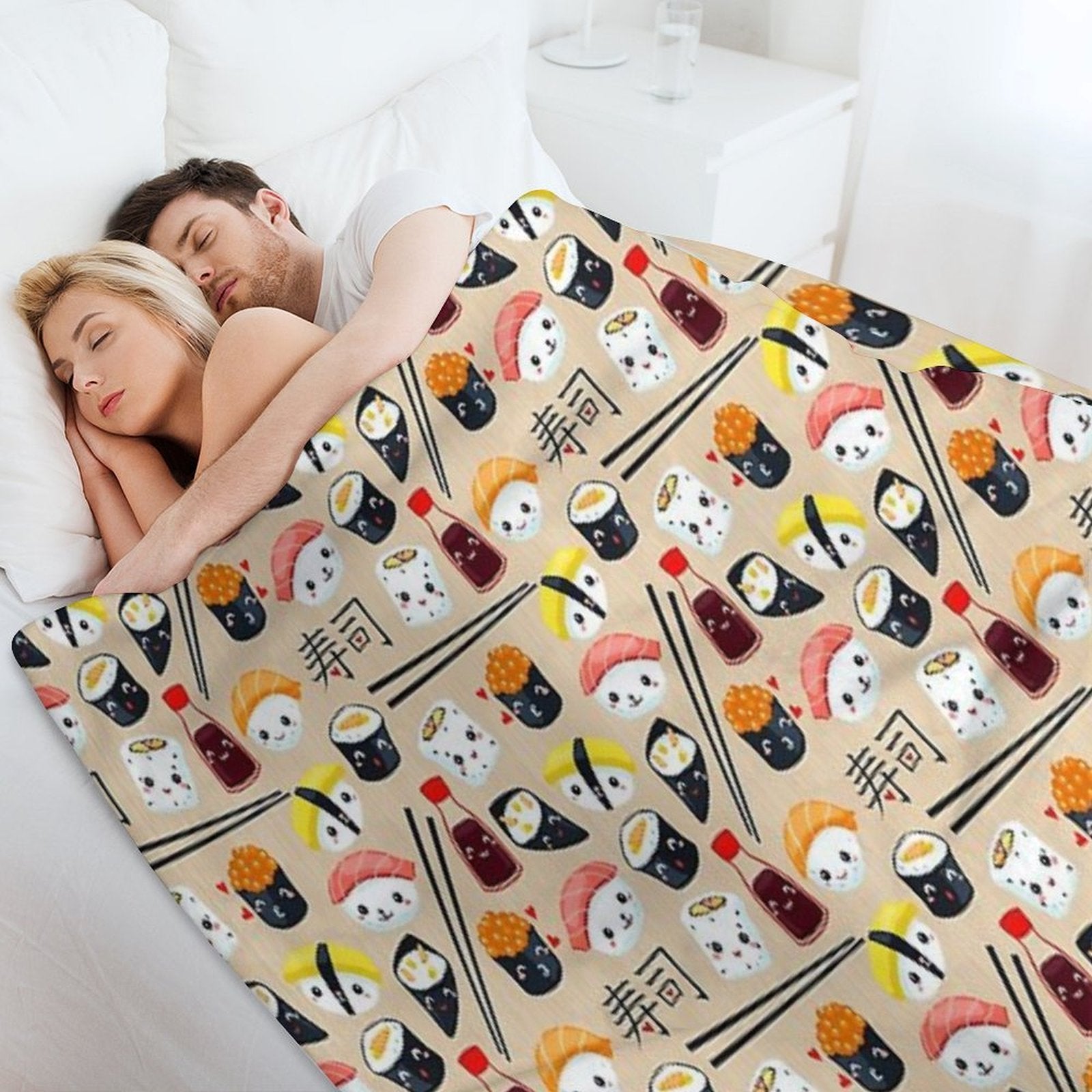 Kawaii Sushi Anti-pilling Throw Blanket