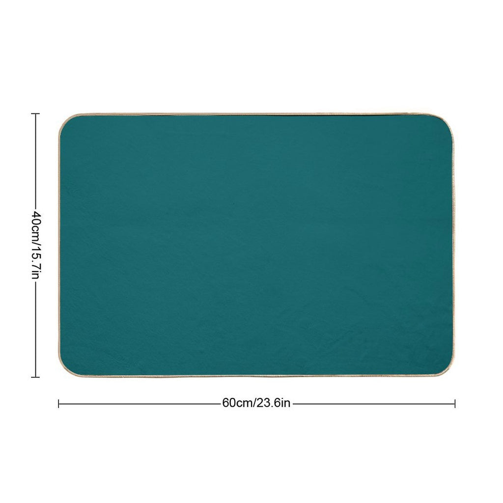 Ocean Blue Blue Solid Color  Slip-Resistant Bath Mat