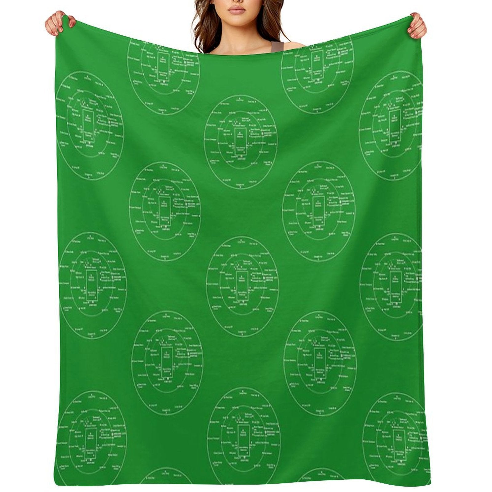 CRICKET PITCH POSITIONS- Fielding Positions Diagram Comfort Throw Blanket