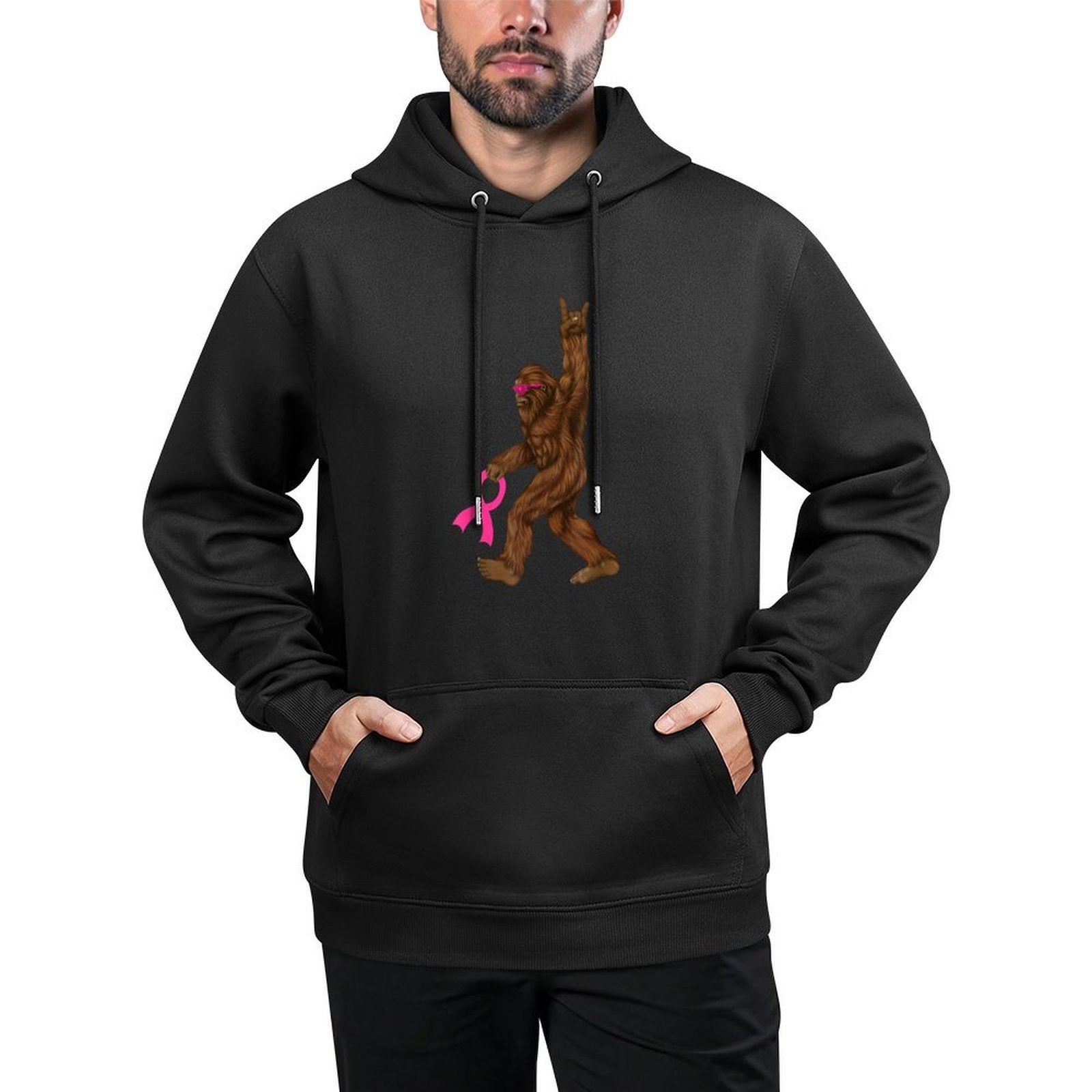 Bigfoot Breast Cancer Funny Sasquatch Pink Ribbon Casual Wear Hoodie