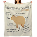 Anatomy of A Capybara Durable Throw Blanket