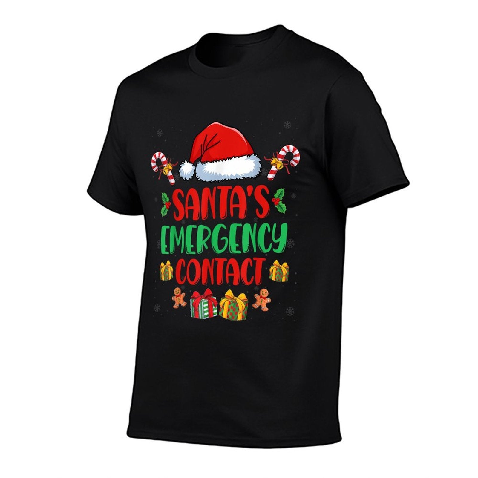 Santas Favorite EMT Xmas Holiday First Responders Christmas  Ribbed Collar T-Shirt