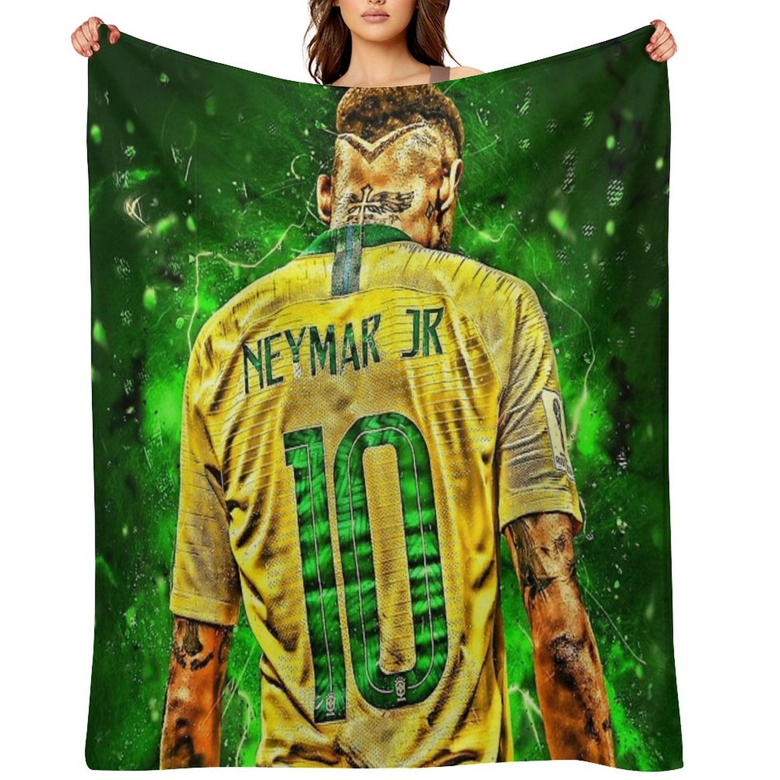 Neymar National Team Sustainable Throw Blanket