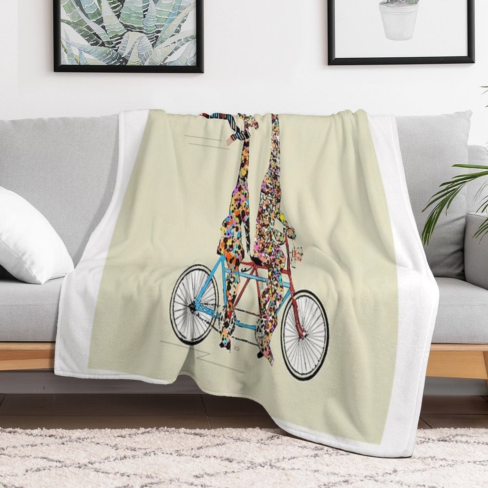 Giraffes Days Lets Tandem Plush Throw Blanket